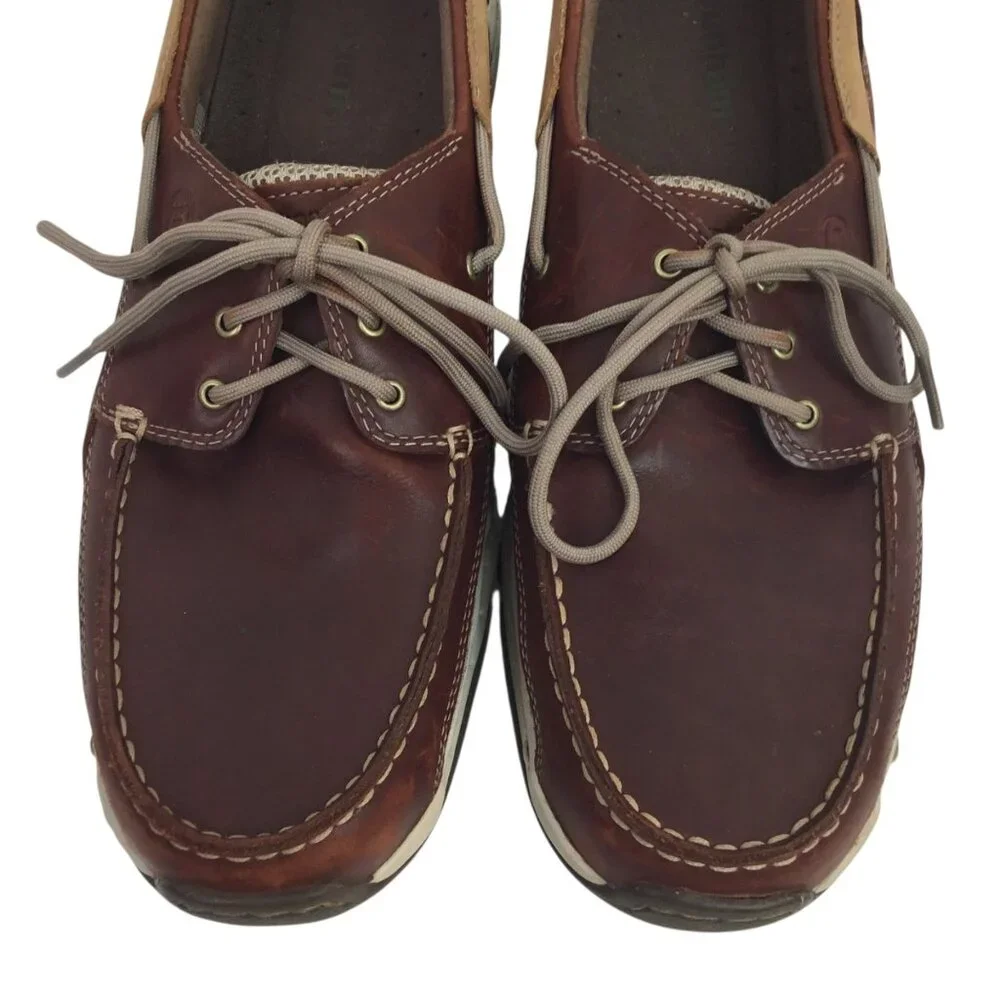 Dunham Leather Boat Shoes Mens Size 11.5 Brown